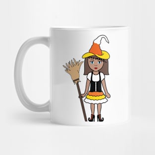 Candy Corn Witch Halloween Trick or Treat Sticker 2 Mug